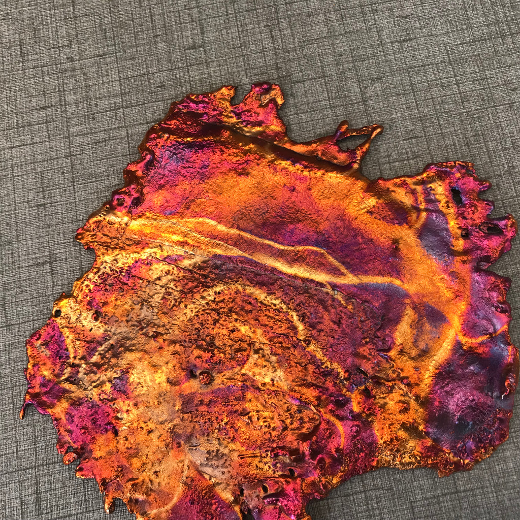 Striated Rainbow Splash Copper Art