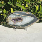 Amethyst with Waterline Agate Slab