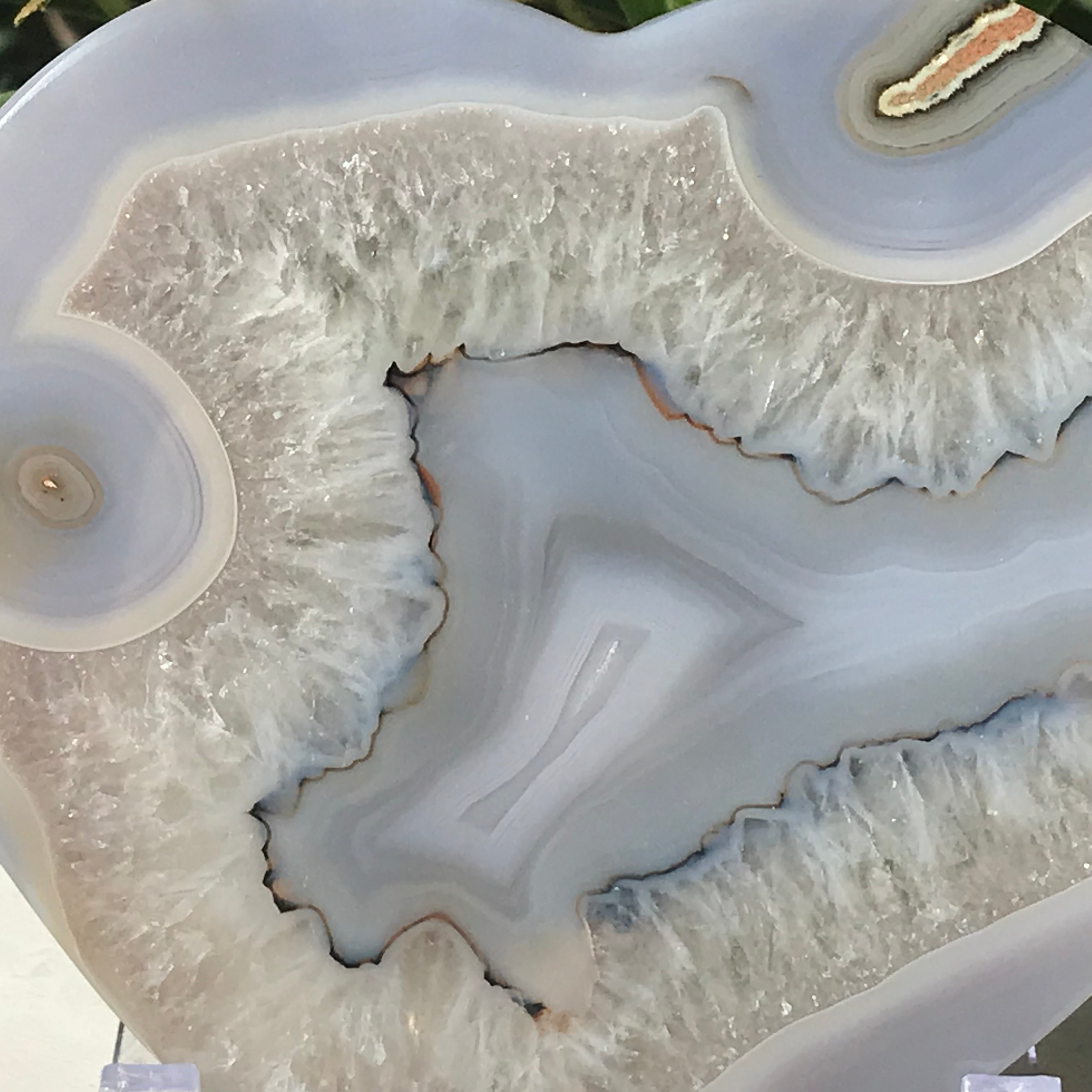 Translucent Quartz and Blue Agate Heart