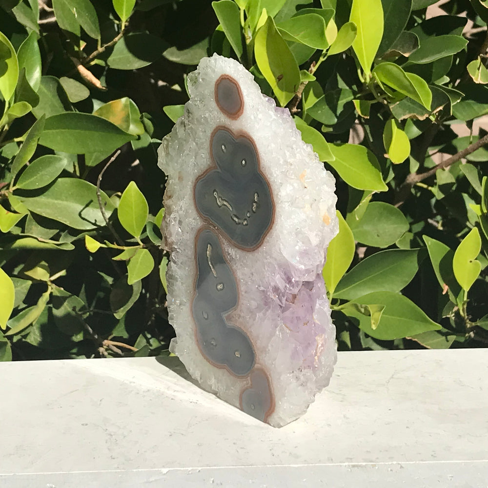 Quartz Crystal Covered Agate With Eyes