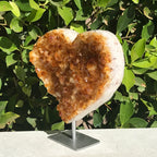 Standing Amber Citrine Heart