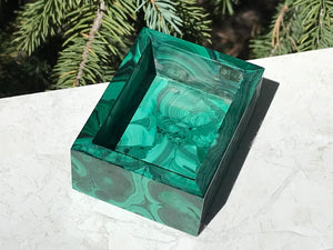Orbed Malachite Jewelry Box