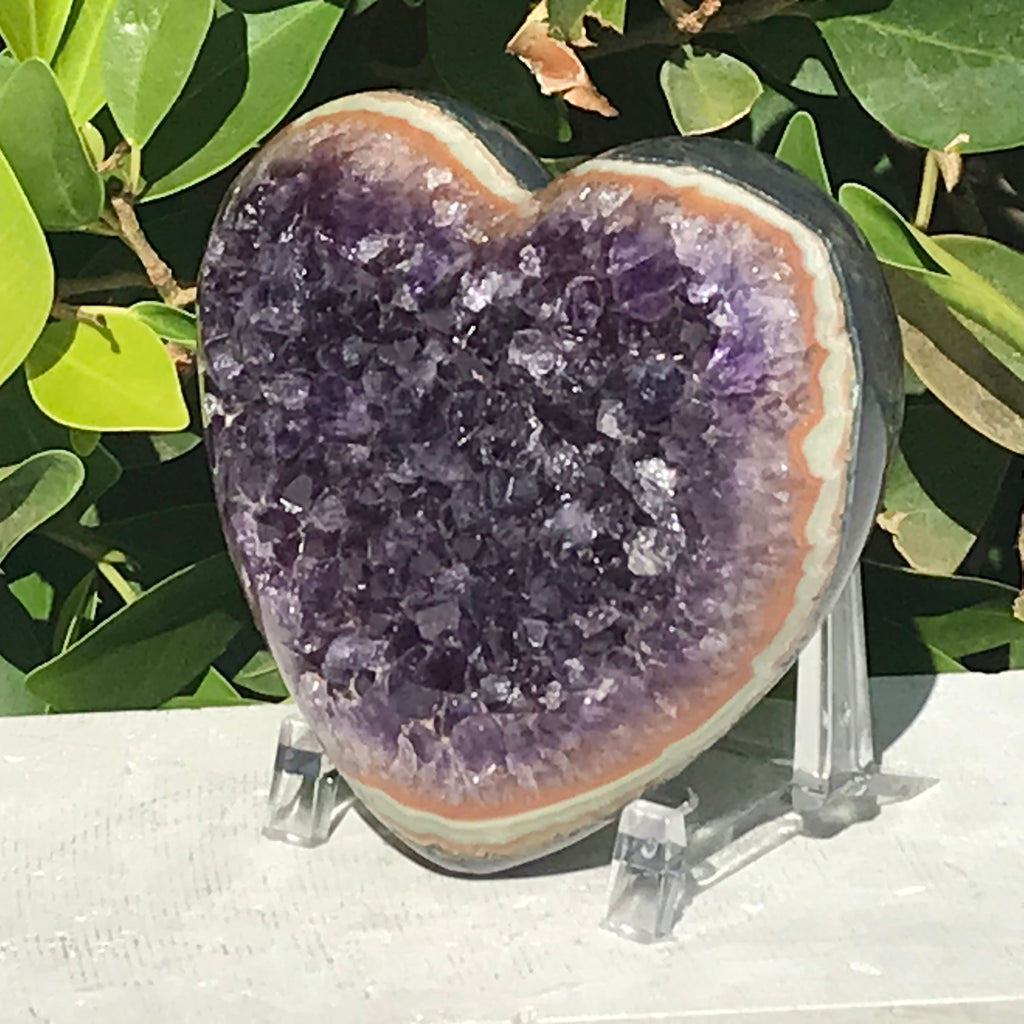 Amethyst with Colorful Agate Heart