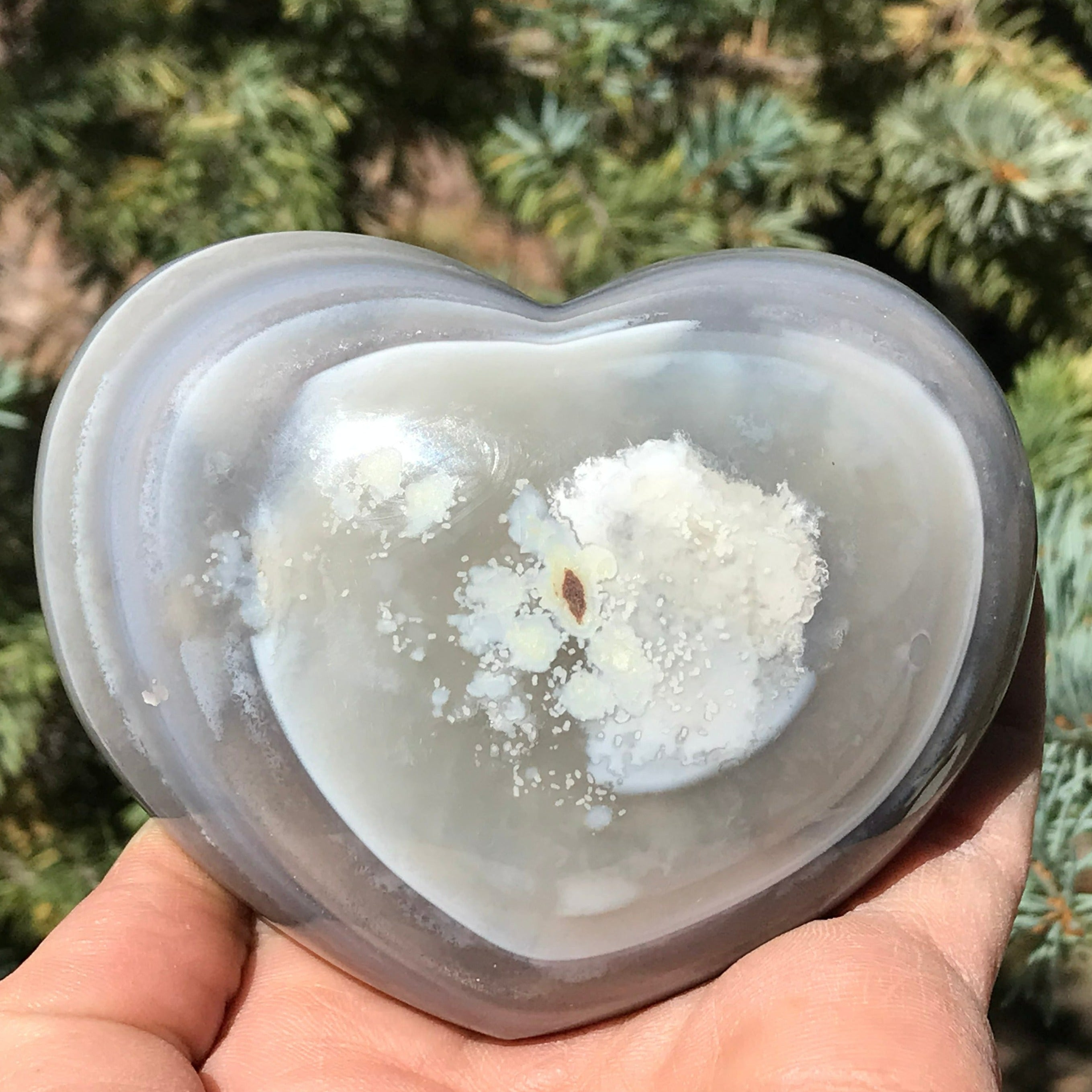 MIcrocrystalline Faced Blue Agate Heart