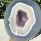 Polished Lavender Amethyst Blue Agate Cone