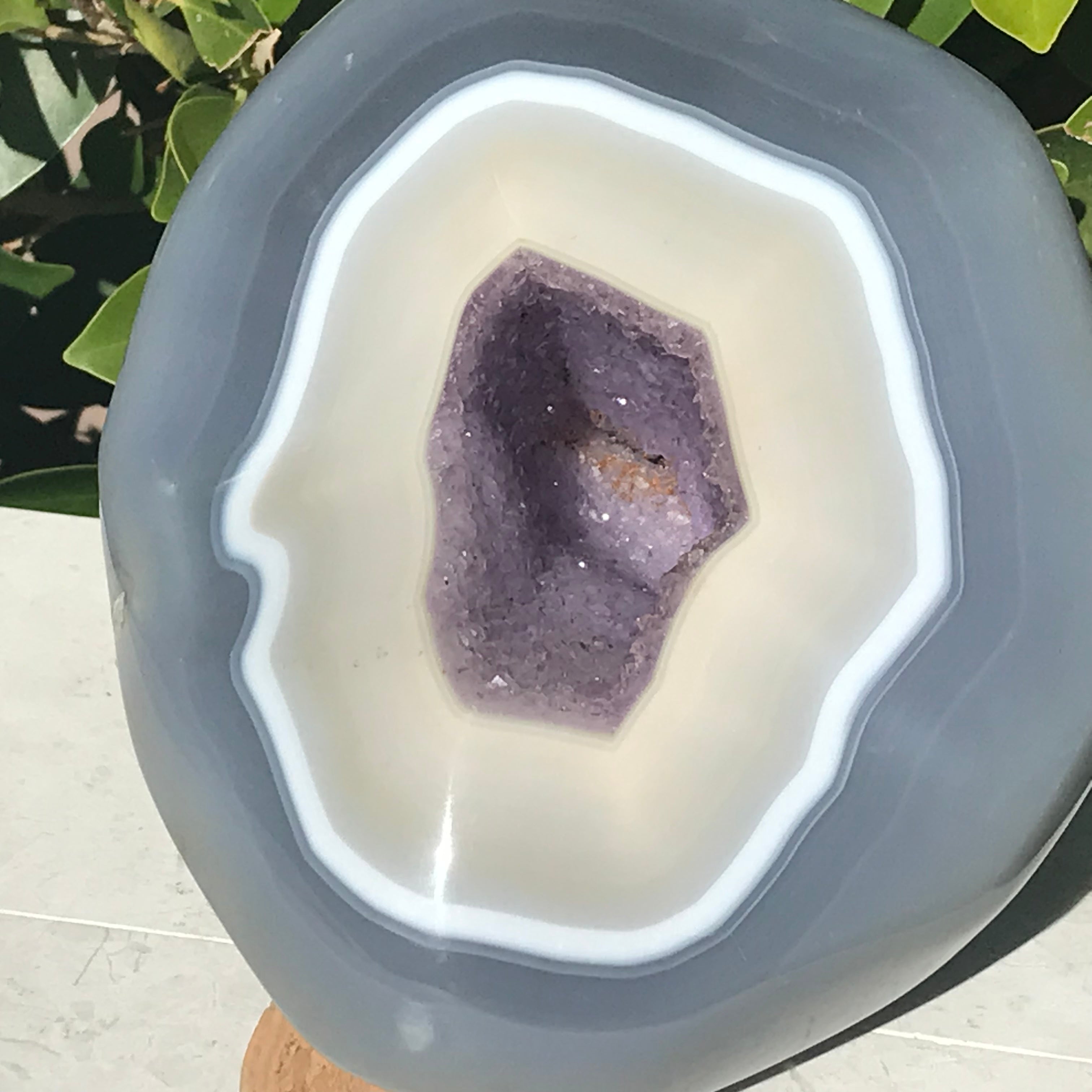 Polished Lavender Amethyst Blue Agate Cone