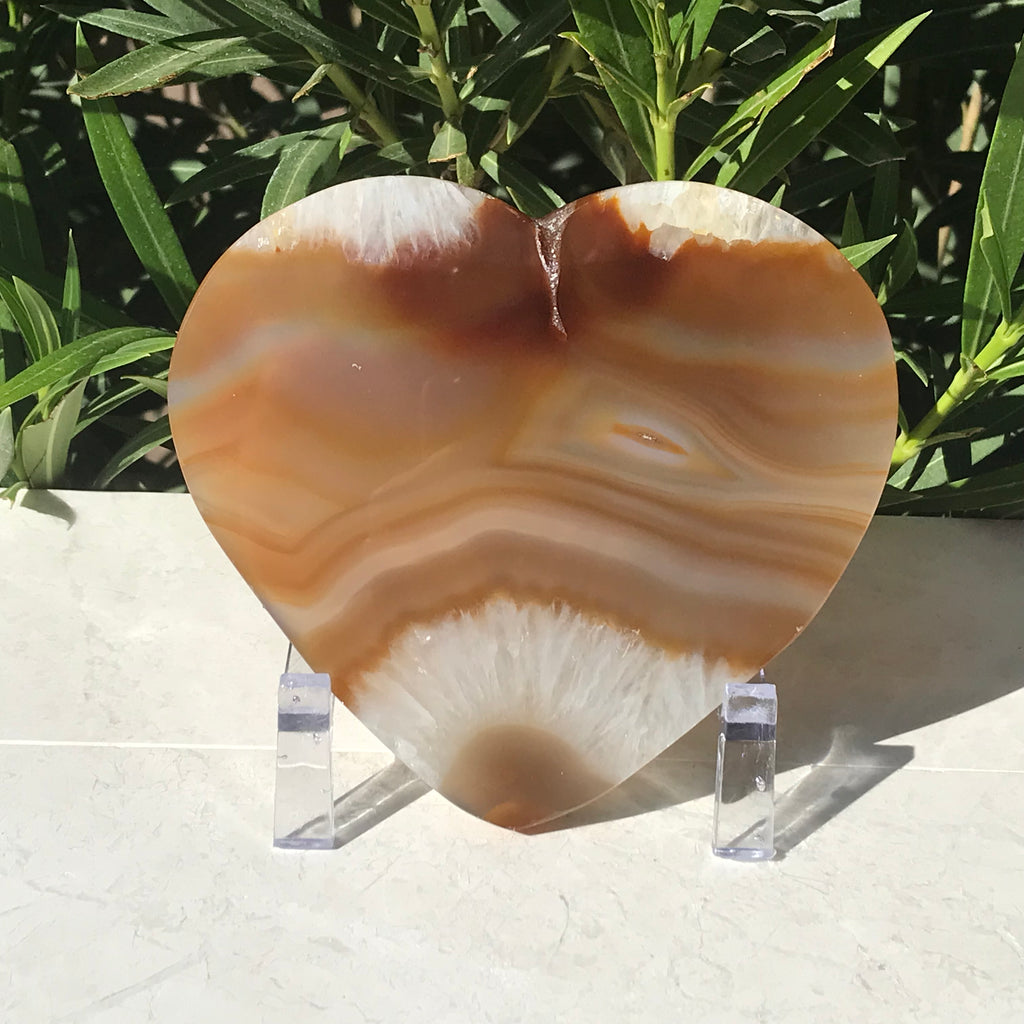 Translucent Hand Polished Agate Heart