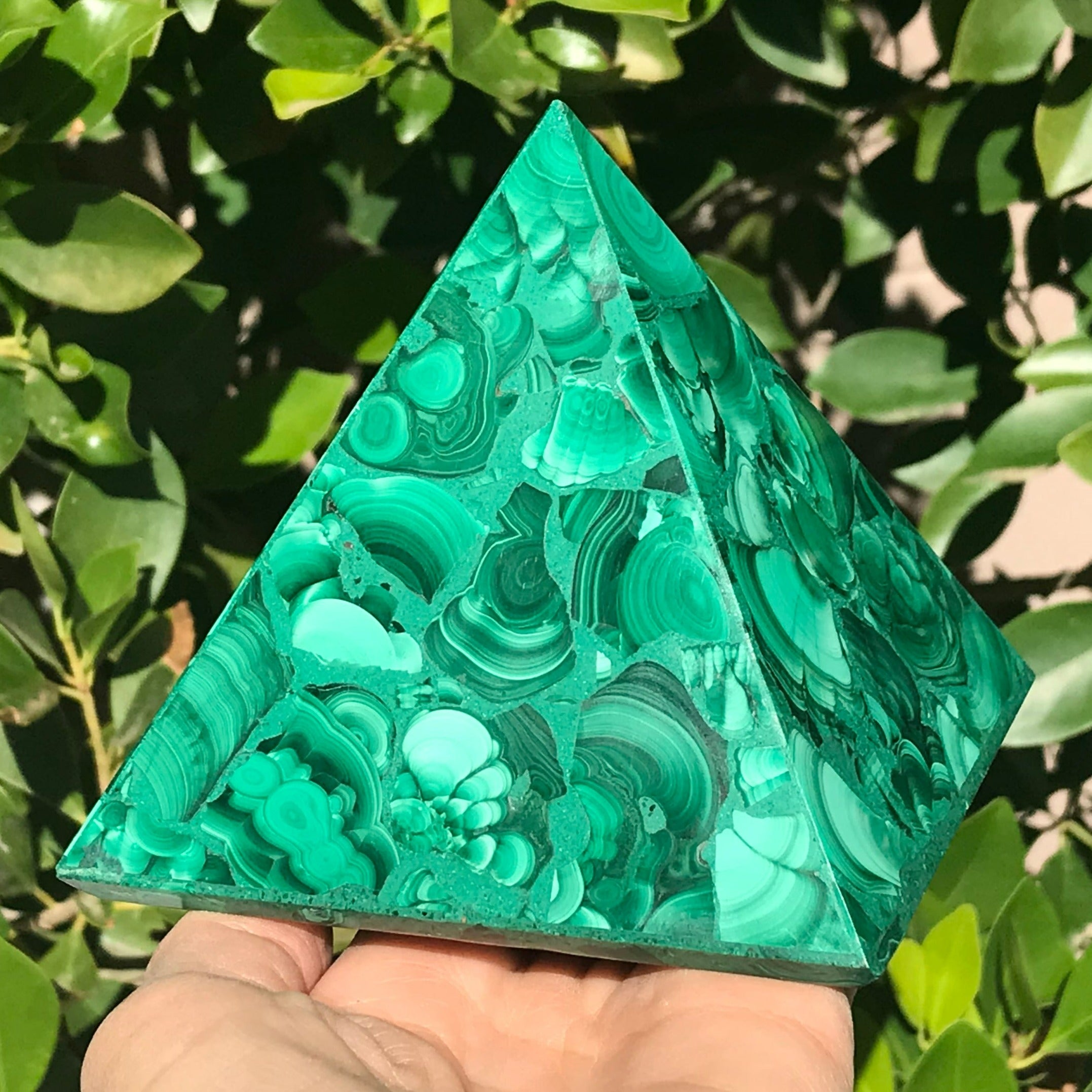 Large African Malachite Pyramid
