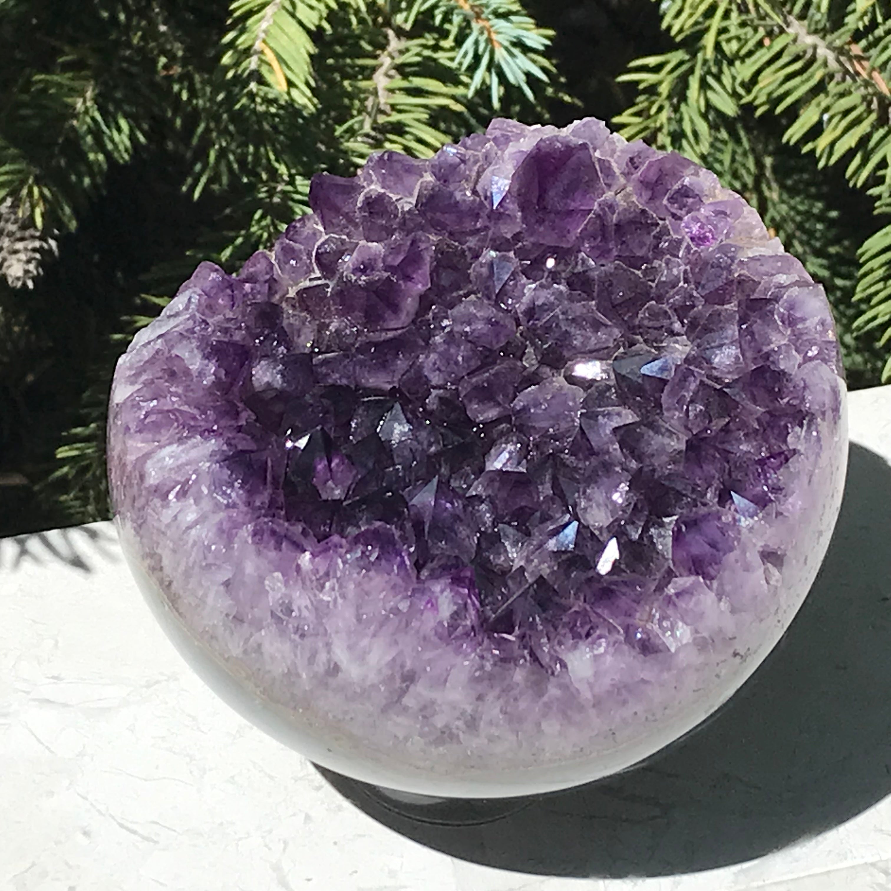 Wide Amethyst Faced Agate Sphere