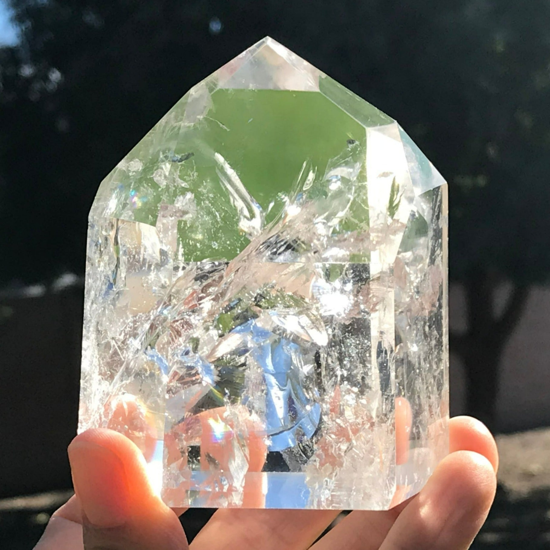 Rainbow Filled Crystal Point