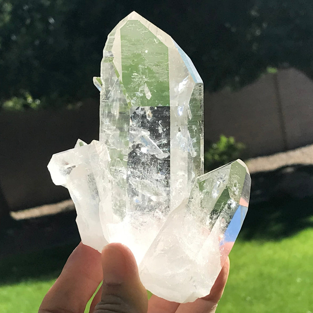 Crystal Growth on Lemurian Crystal Cluster