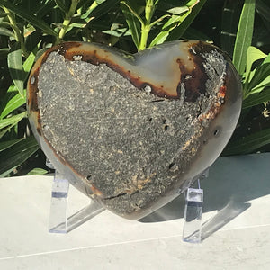 Quartz Crystal Filled Agate Geode Heart