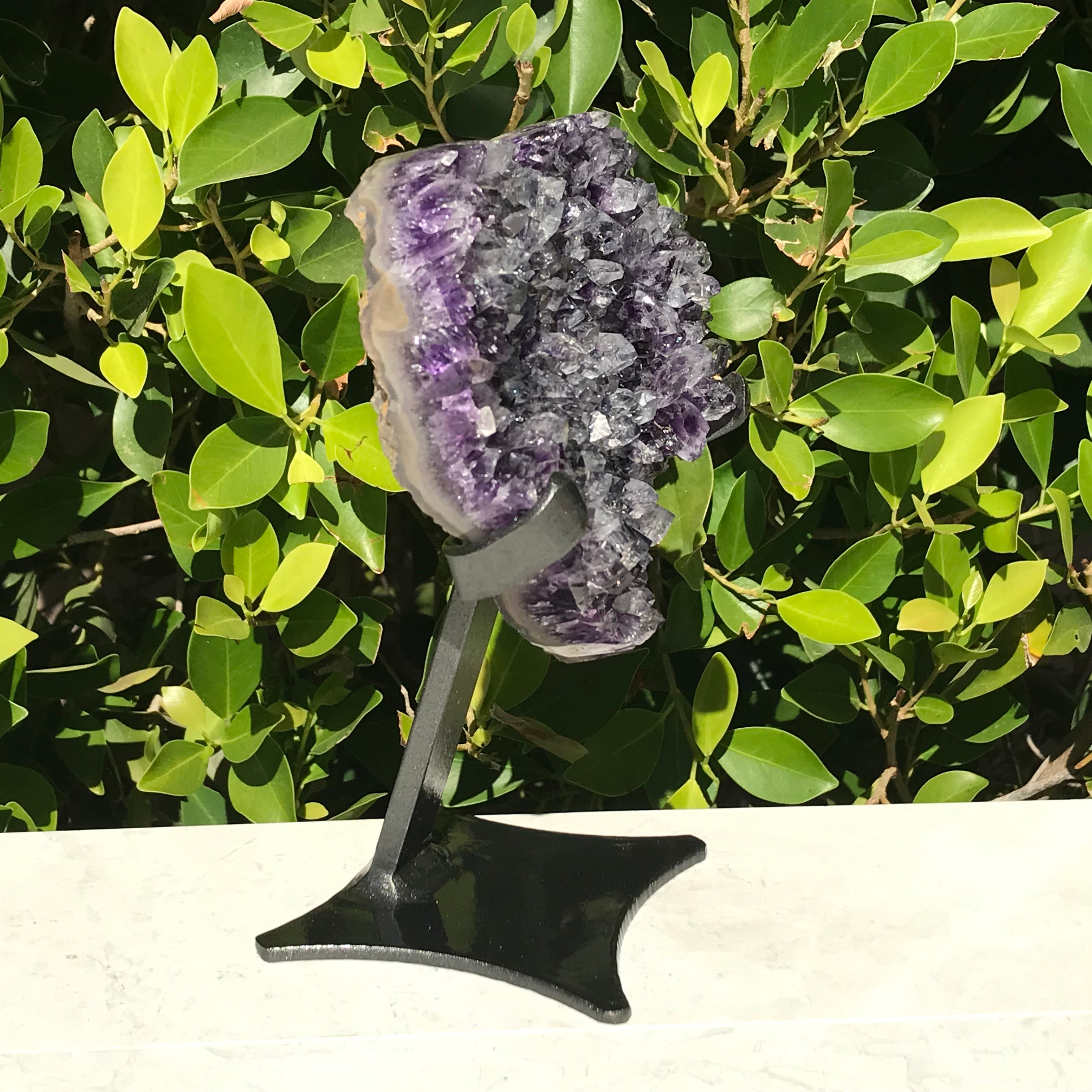 Standing Amethyst Crystal Faced Heart