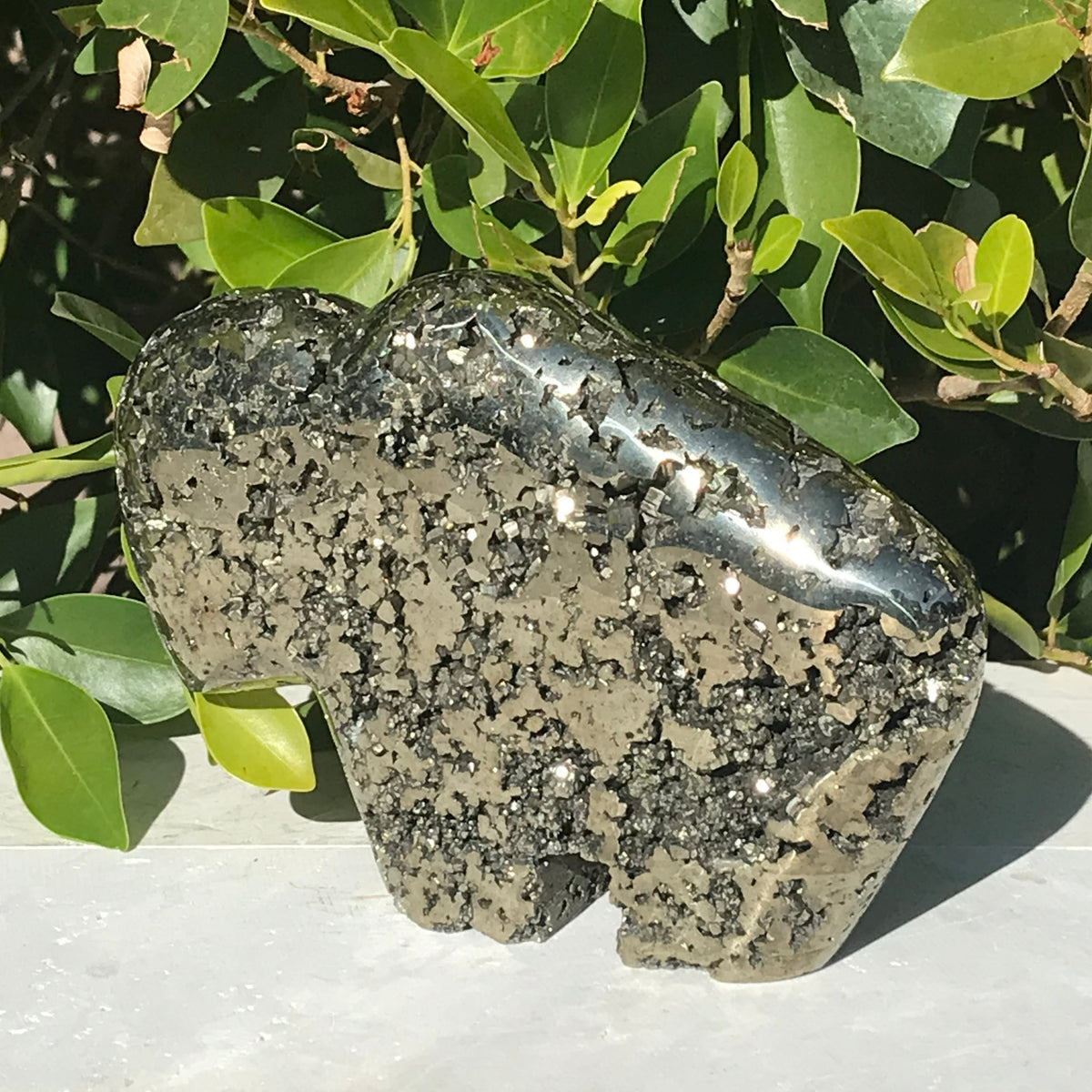 Pyrite Rabbit Impressive Pyrite Buffalo Sculpture – Rockology.net