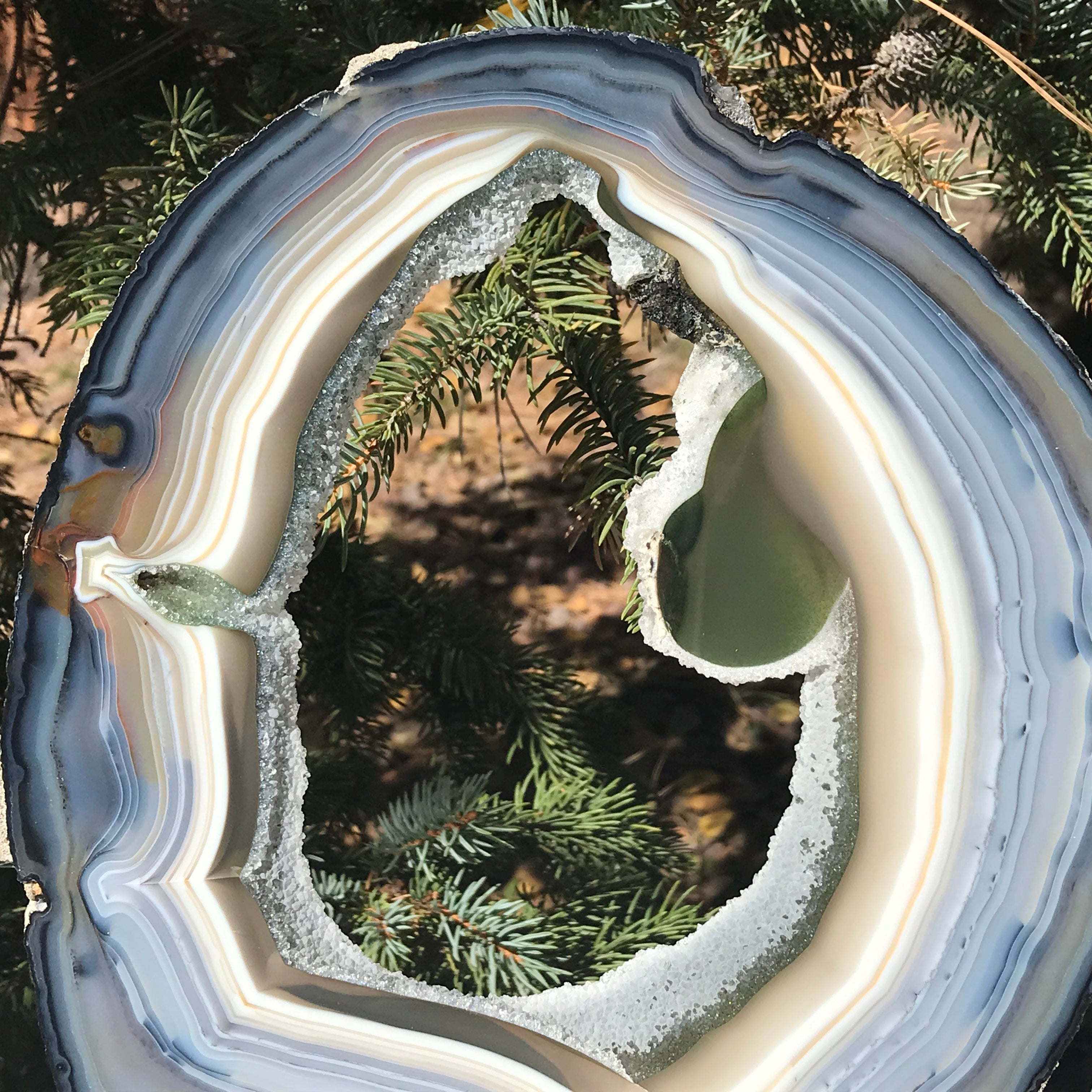 Prismatic Rings of Color Agate Slice