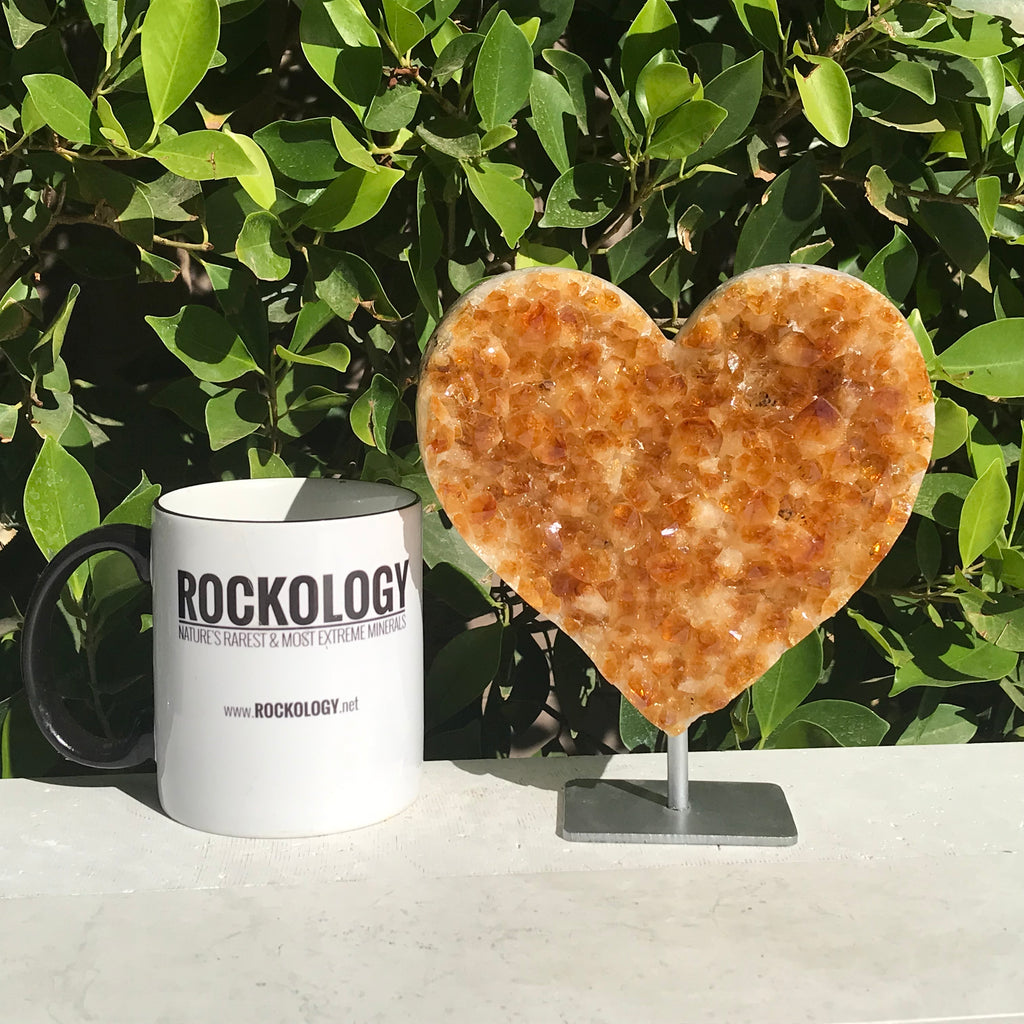 Standing Amber Citrine Heart