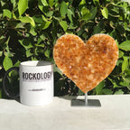 Standing Amber Citrine Heart