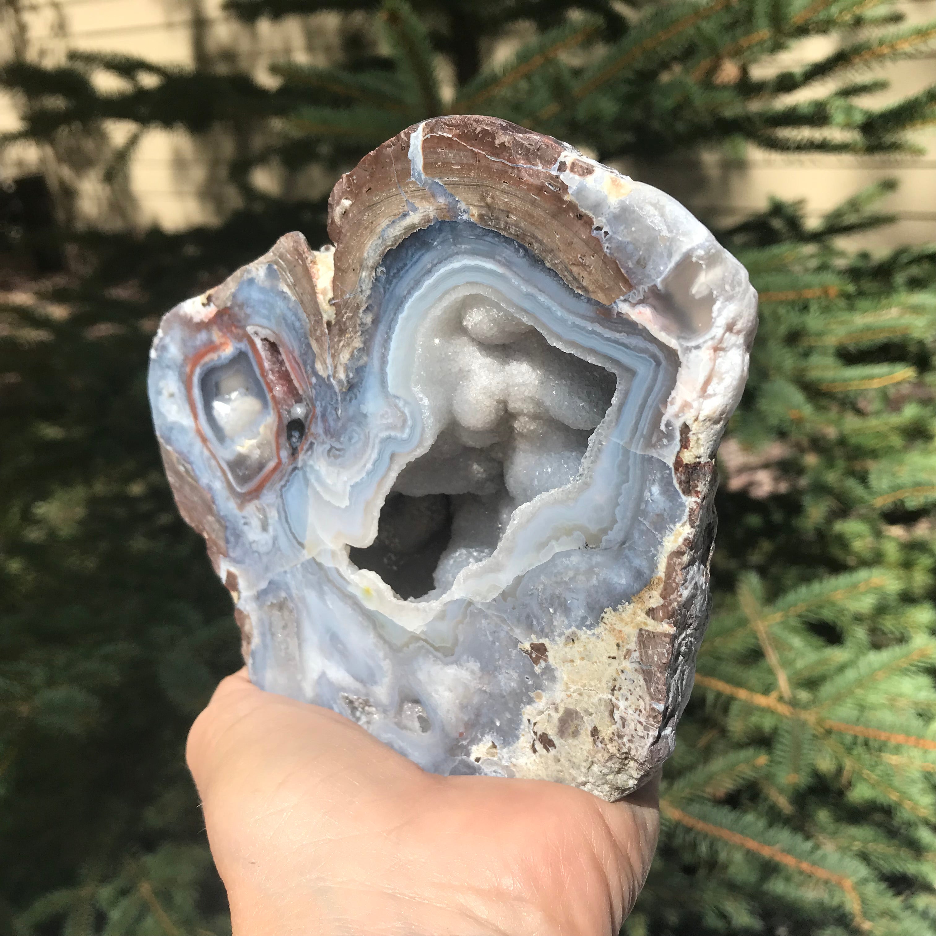 Glittering and Banded Dugway Geode #1 of Pair