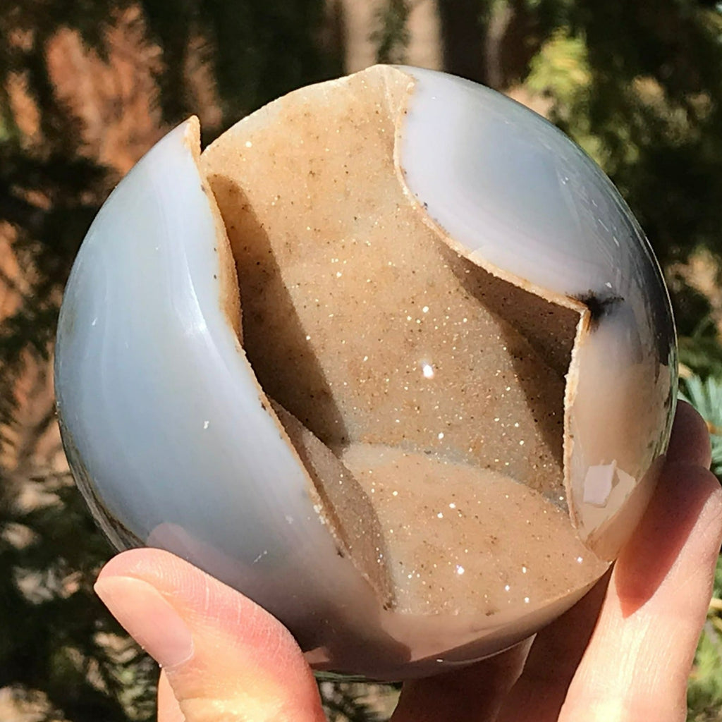 Glistening Agate Geode Sphere
