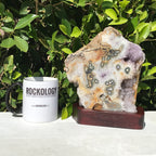 Green Orbed Agate and Amethyst Freeform