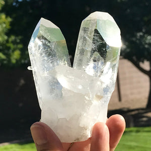 Twin Points Brazilian Crystal Cluster