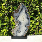 Quartz with Banded and Orbed Agate Slice