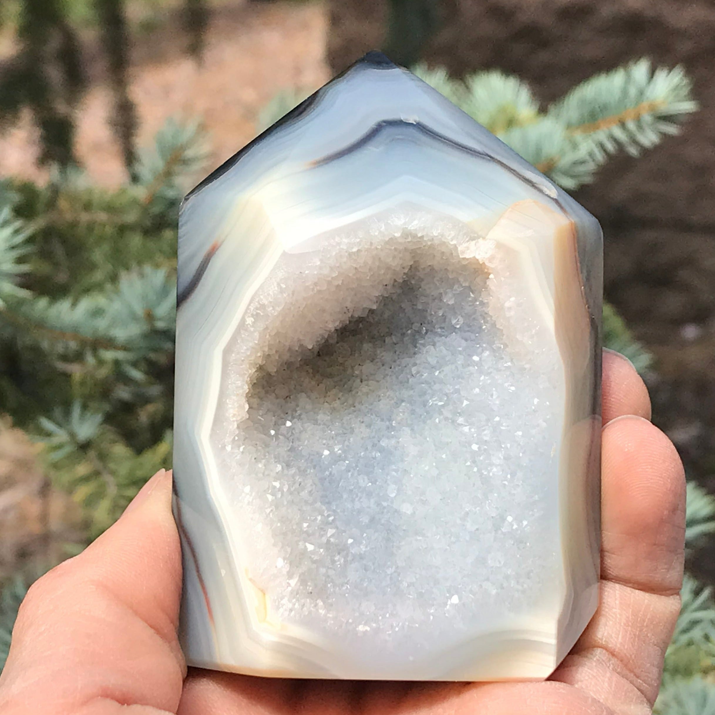 Black Banded Agate Obelisk
