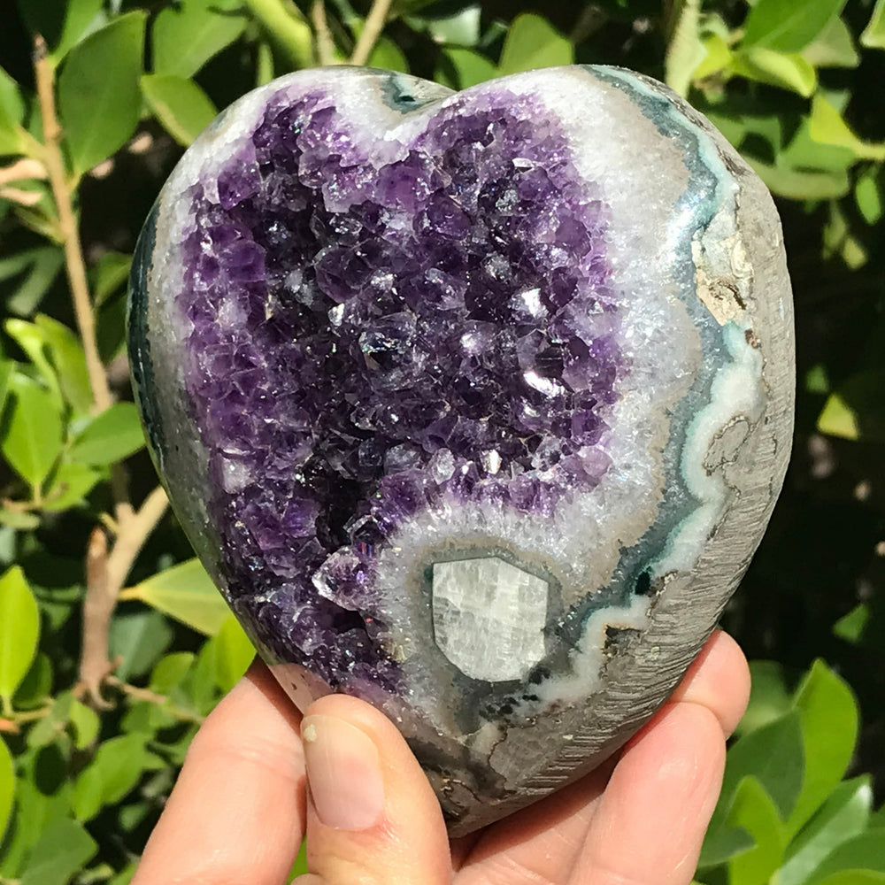 Calcite Inclusion Amethyst Heart