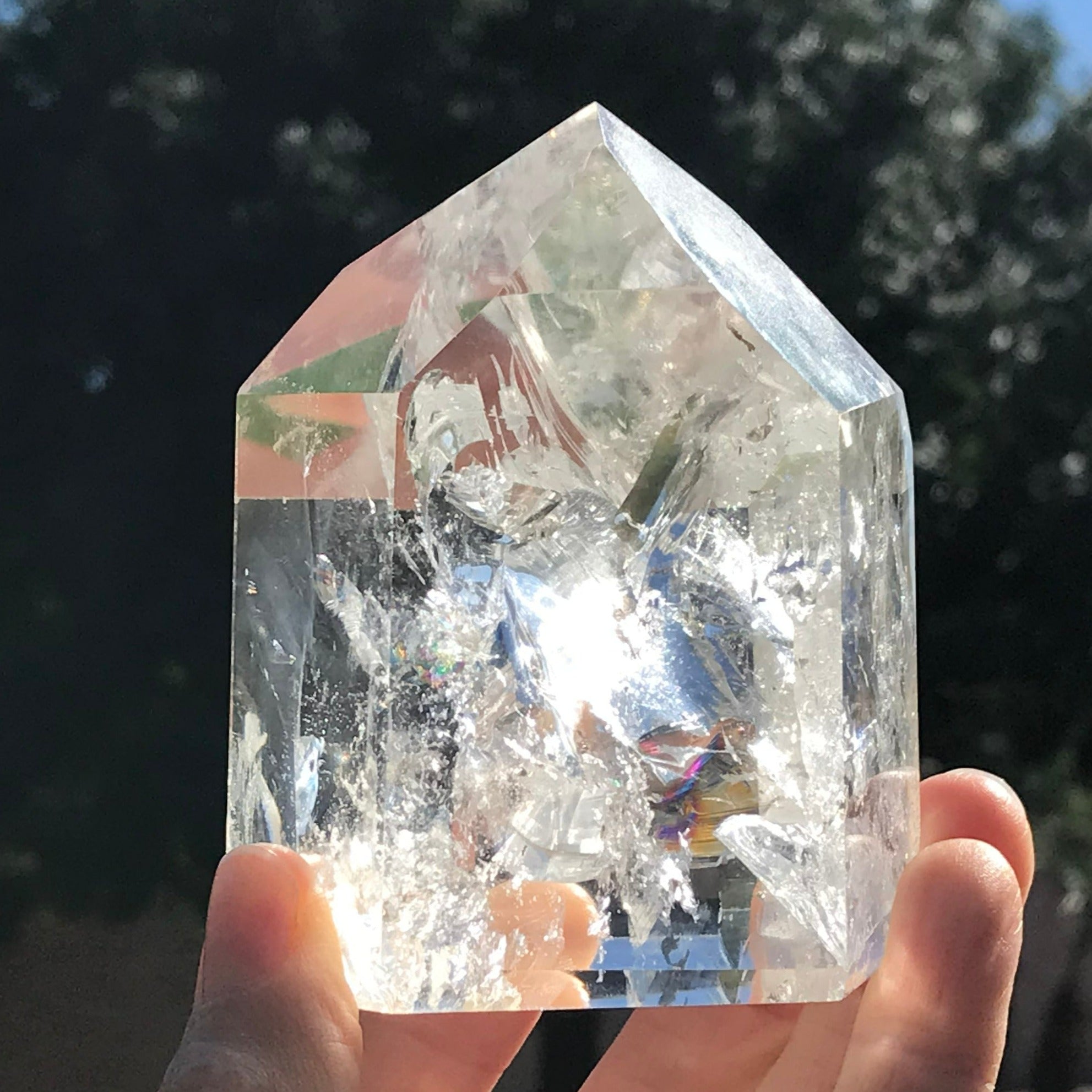 Rainbow Filled Crystal Point