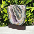 Green Eyed Agate and Amethyst Geode