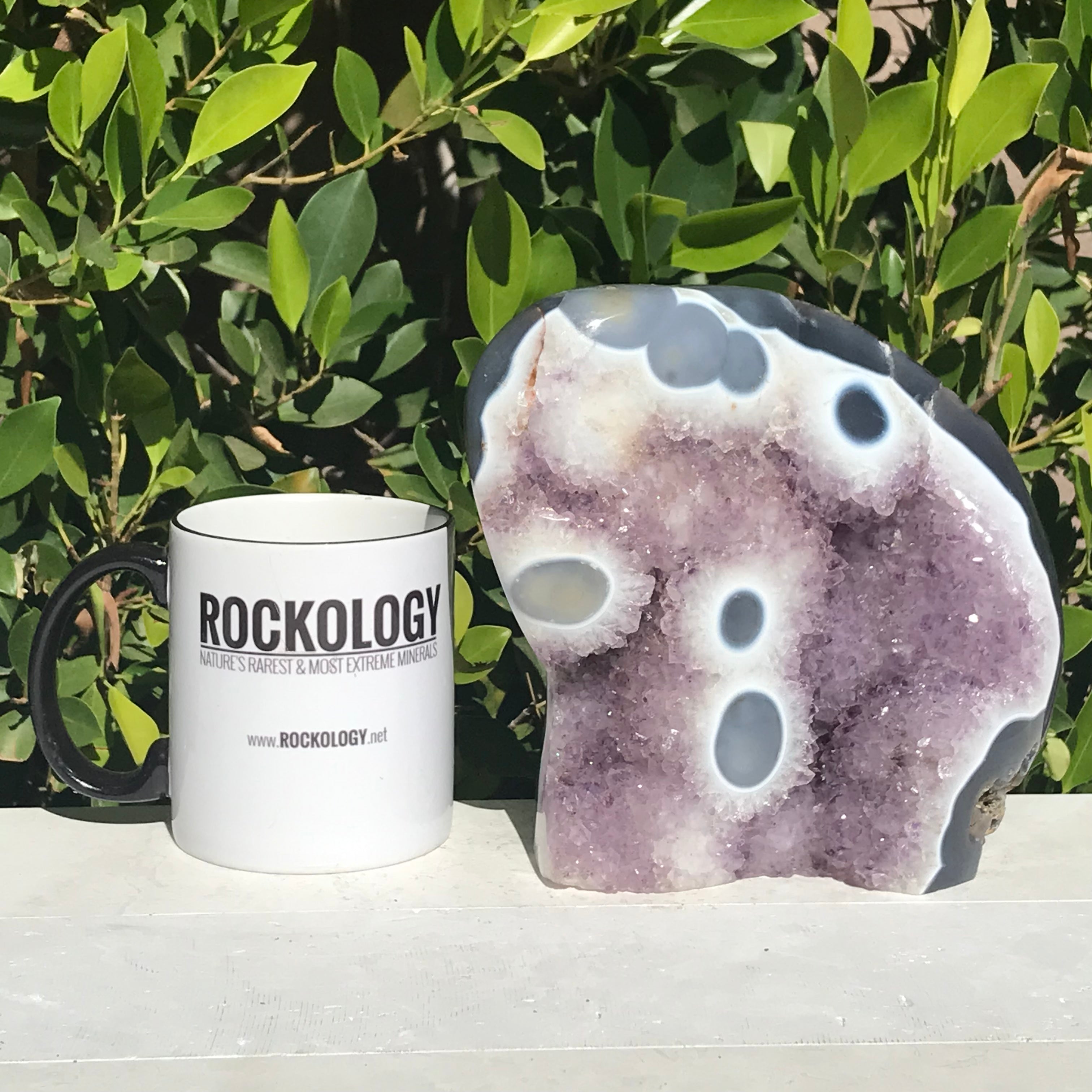 Agate Eyed and Amethyst Sculpture