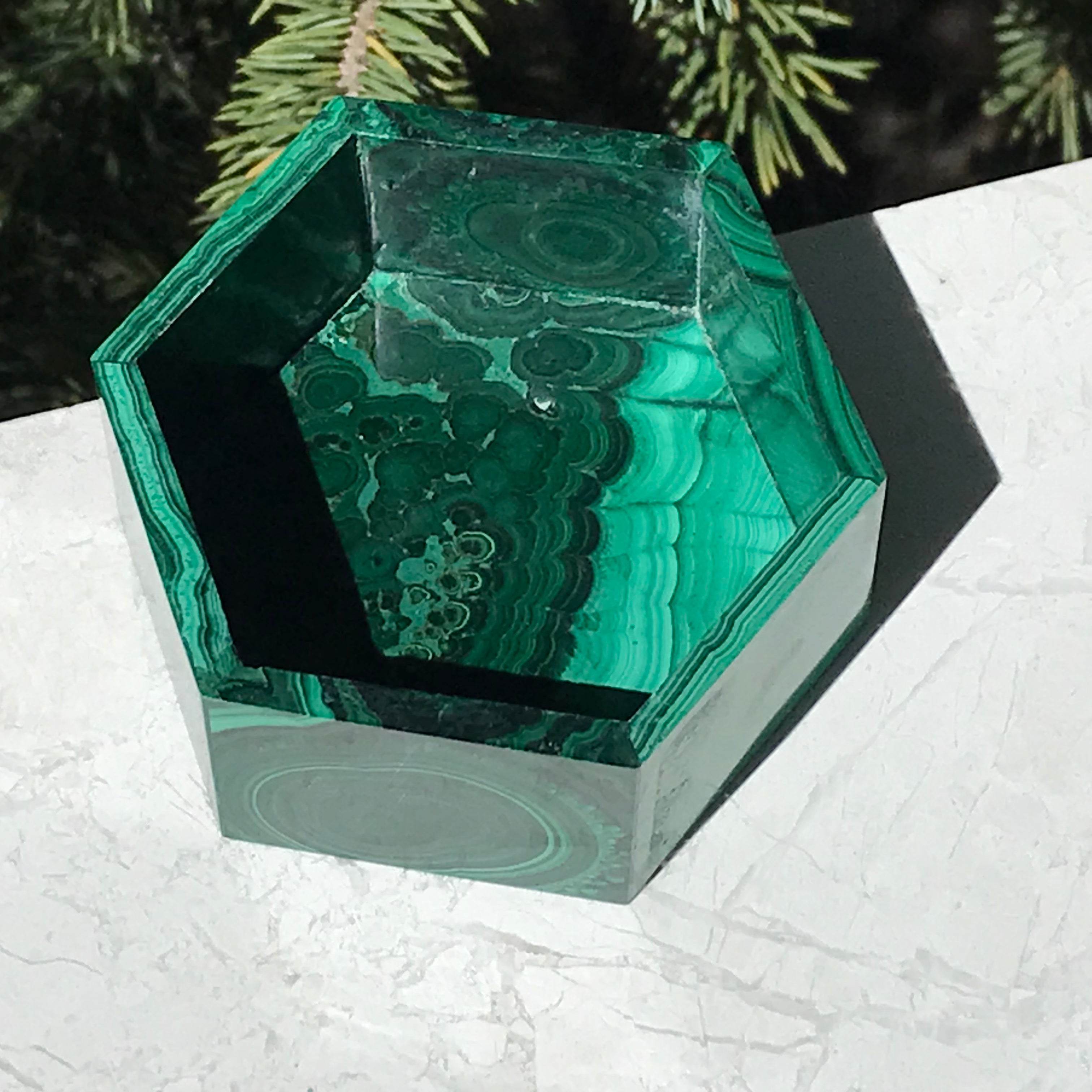 Hexagon Malachite Box – Rockology.net