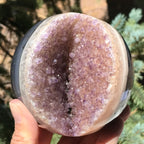 Delicately Detailed Agate and Amethyst Sphere