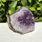 Amethyst Framed by Green and Blue Agate Nodule