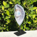 Crystals Over Baby Blue Agate