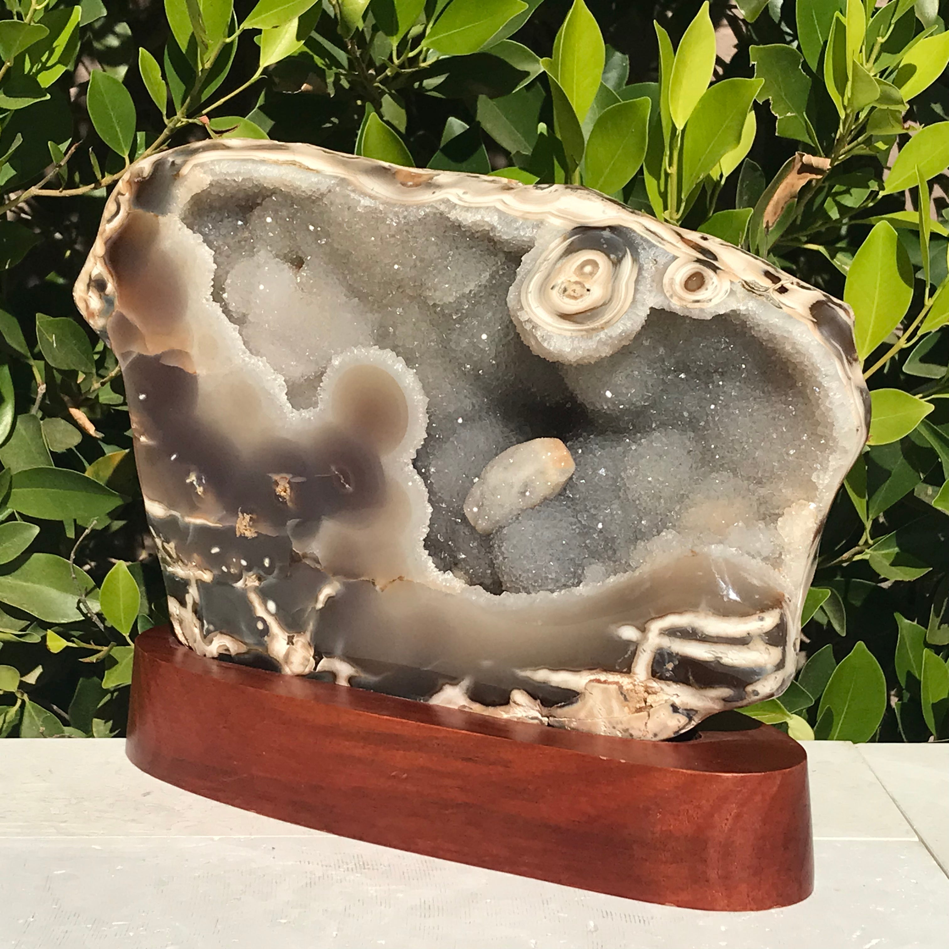 Quartz Crystal Covered Brazilian Agate
