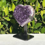 Colorful Agate Banded Amethyst Heart