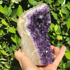 Uruguayan Amethyst With Banded Agate Freeform