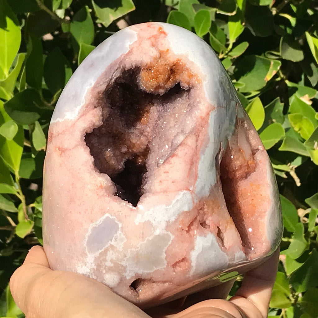 Polished Rose Amethyst Geode Nodule