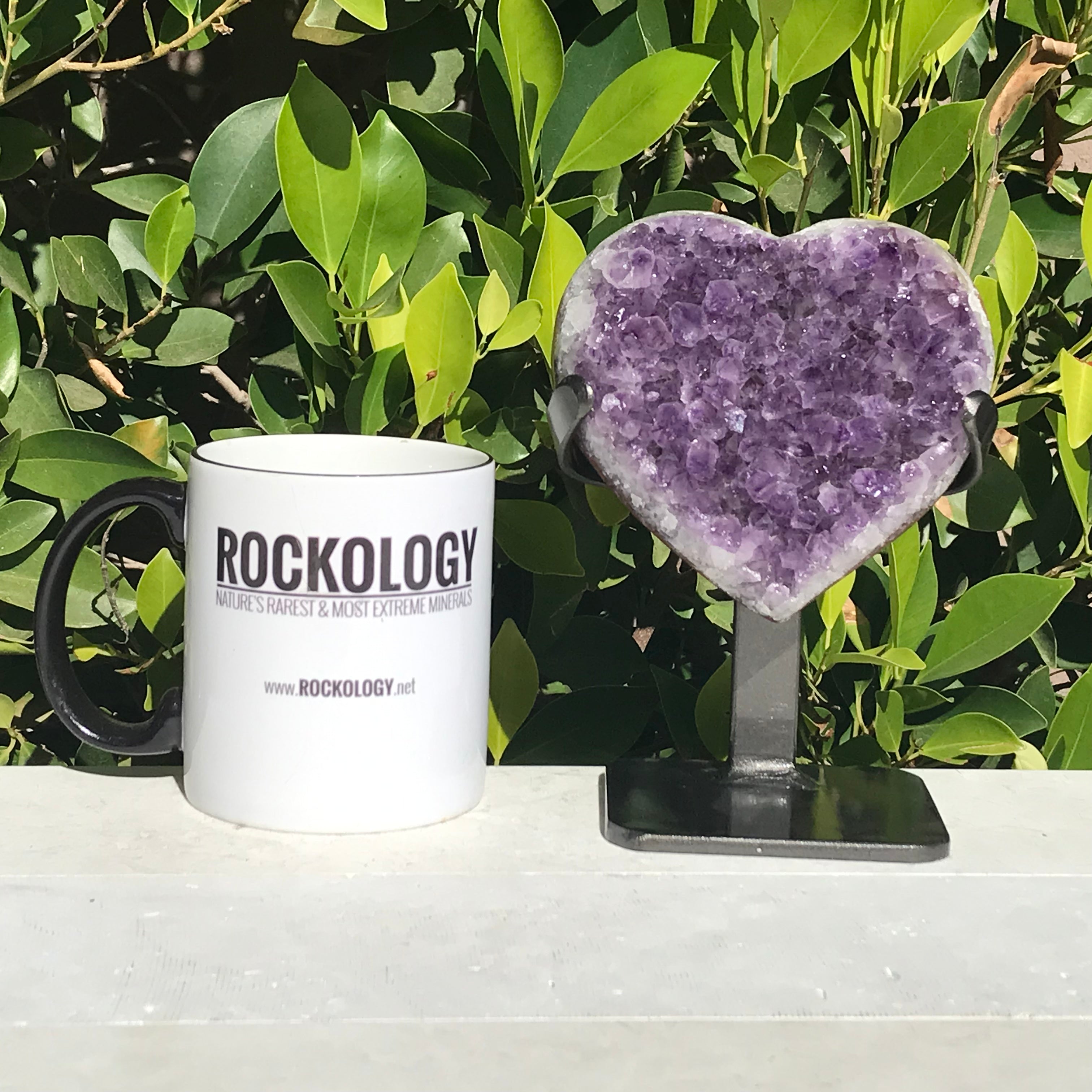 Colorful Agate Banded Amethyst Heart