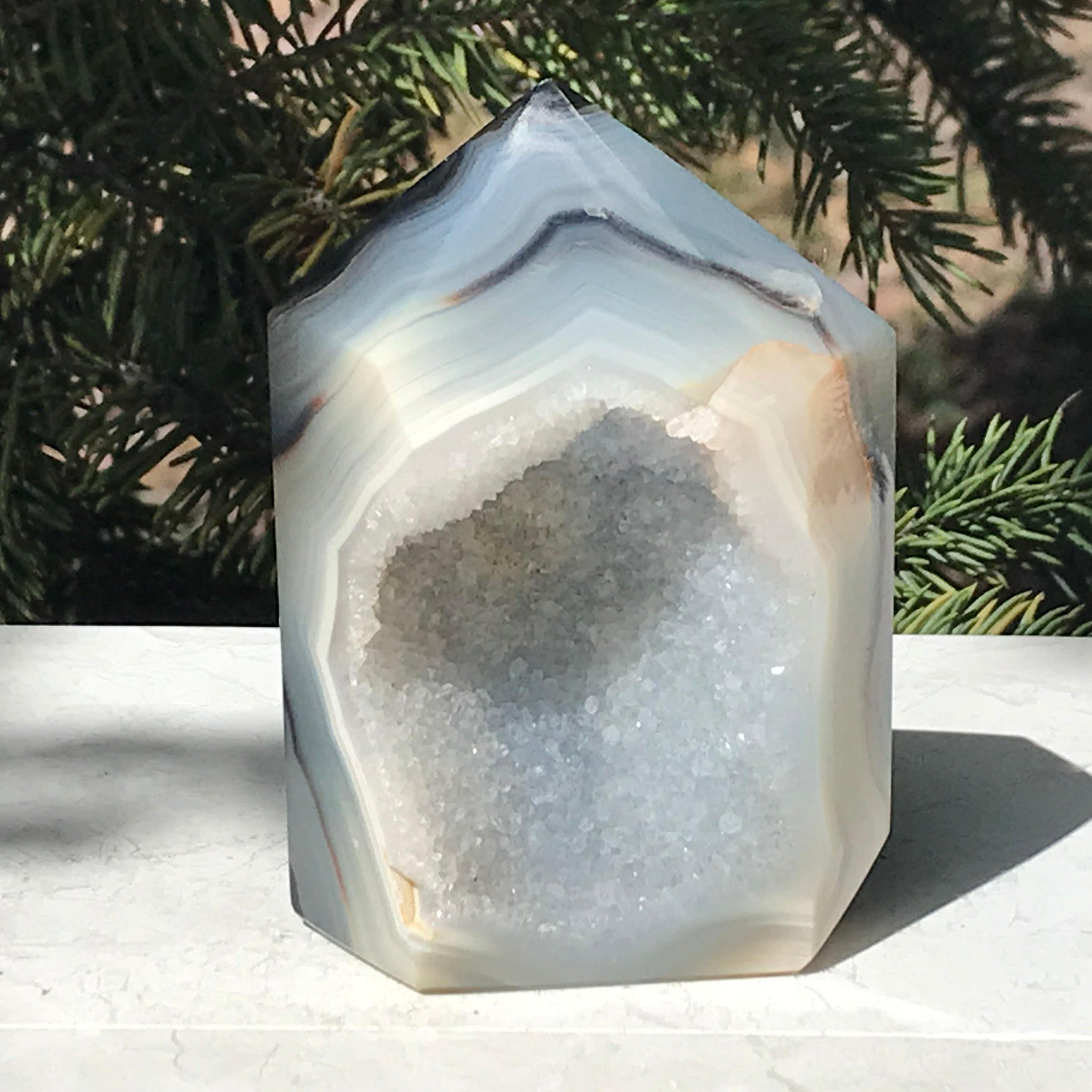 Black Banded Agate Obelisk
