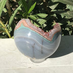 Rainbow Agate Banded Amethyst Sphere