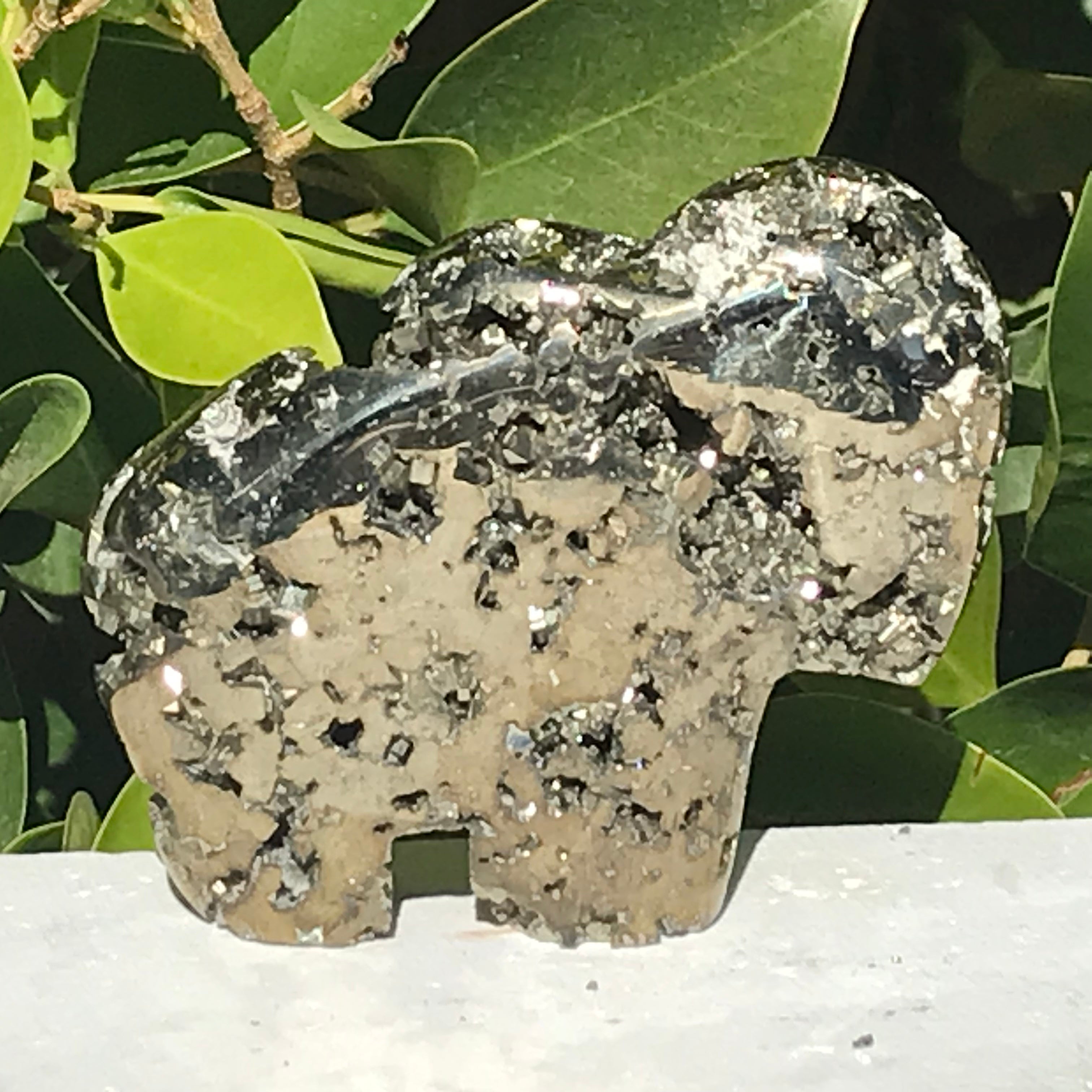 Miniature Pyrite Buffalo Sculpture
