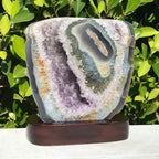 Green Eyed Agate and Amethyst Geode