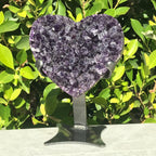 Standing Amethyst Crystal Faced Heart