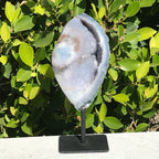 Crystals Over Baby Blue Agate
