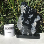 Black Agate/Quartz Crystal Slab