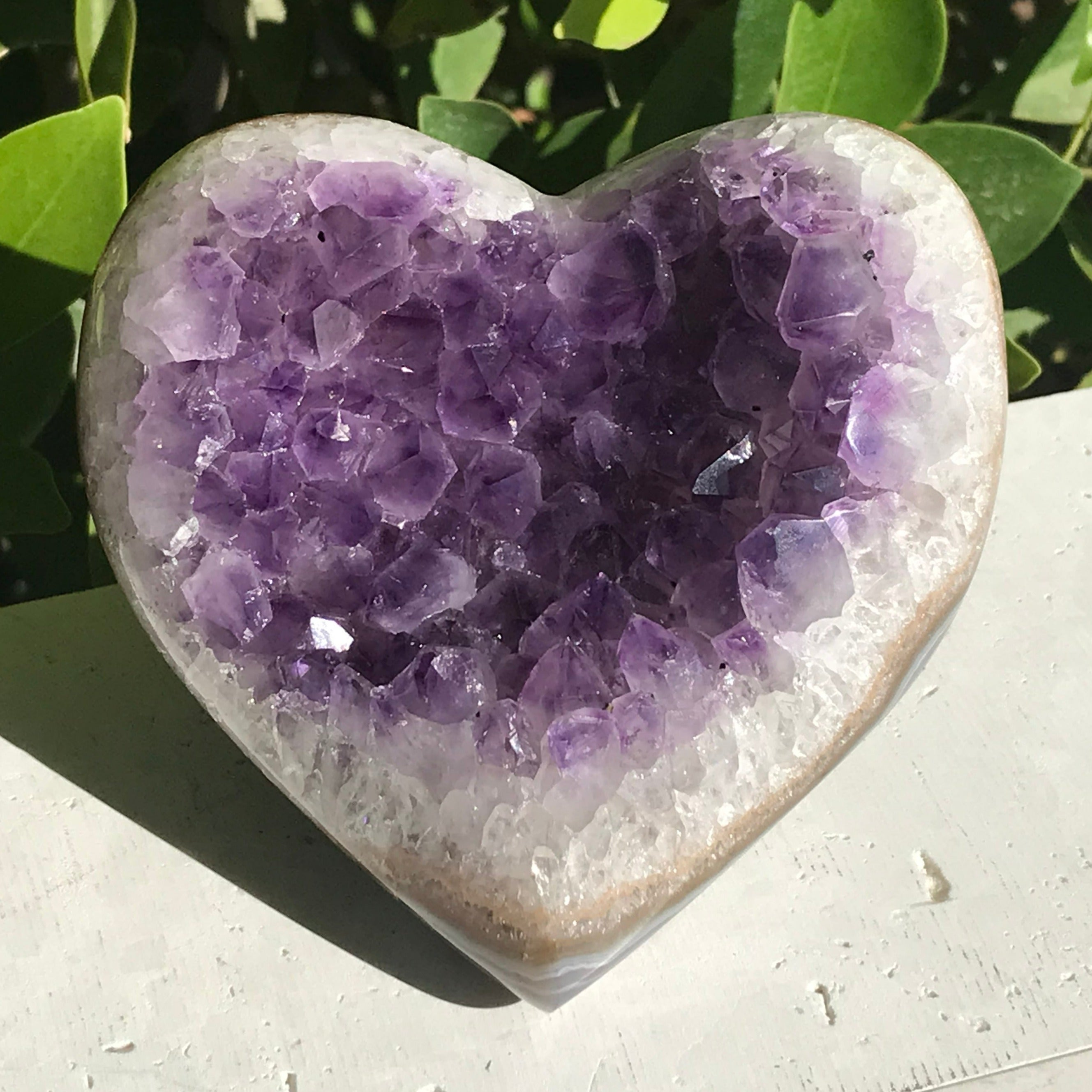 Crystal Faced Amethyst Heart