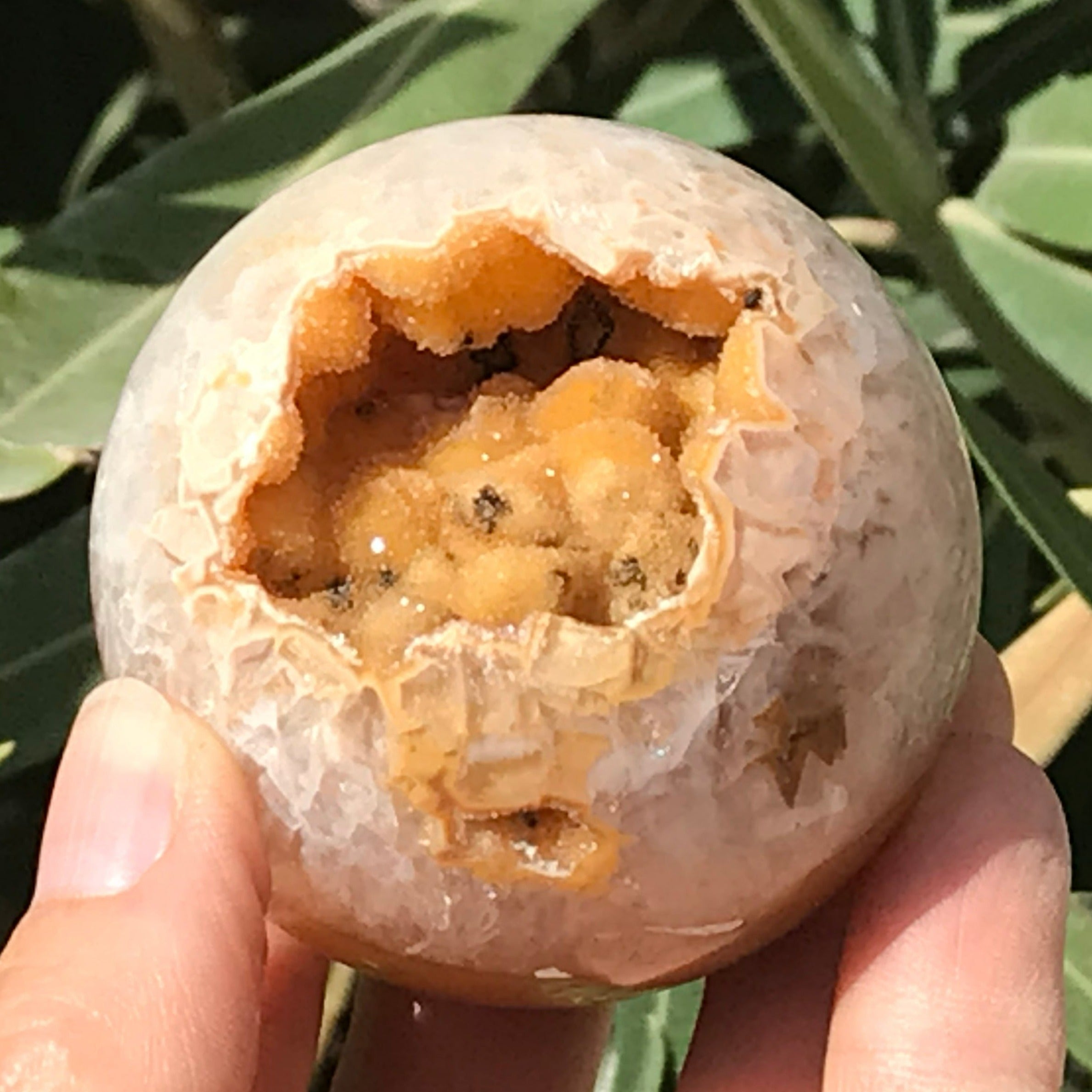 Amber Colored Agate Sphere