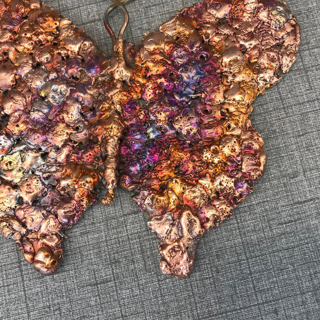 Handcrafted Rainbow Copper Splash Butterfly